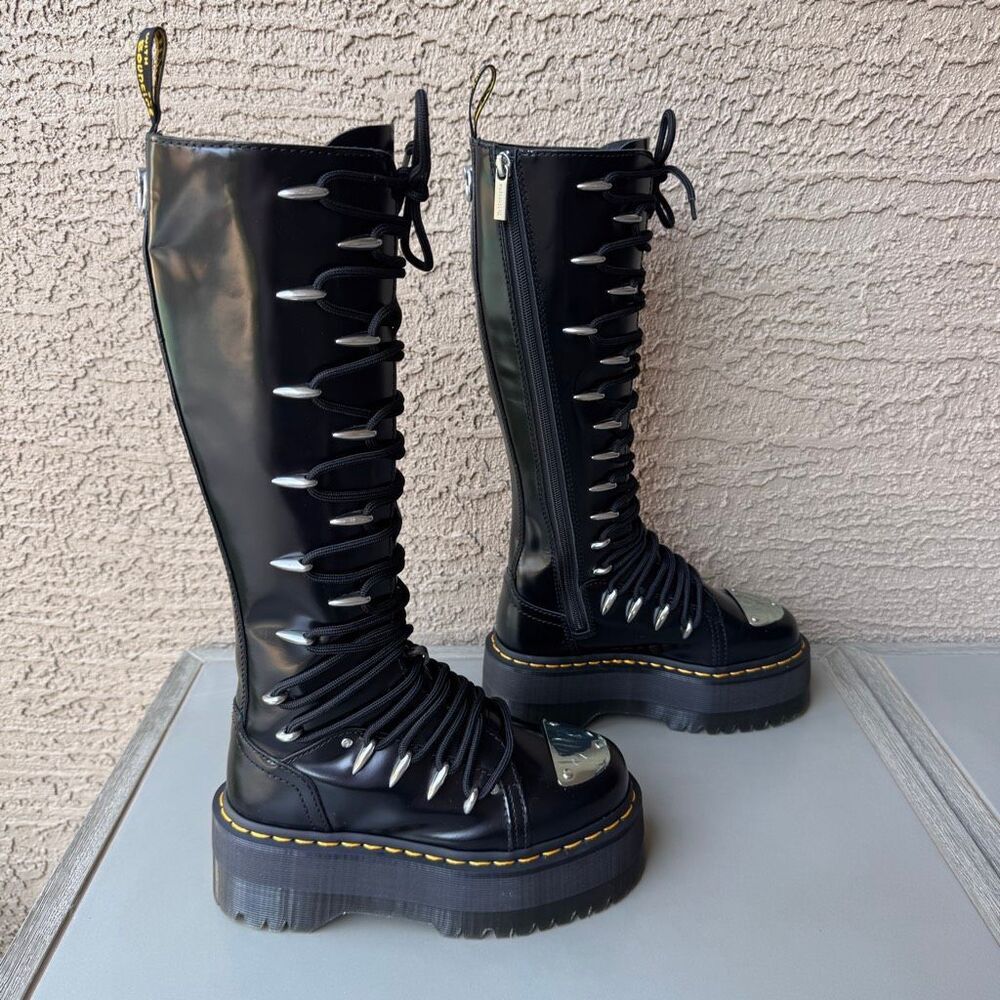 Dr. Martens 1B60 LTT Max Quad Retro Sole Platform Knee Boots Metal Toe Womens 5 - Picture 3 of 16